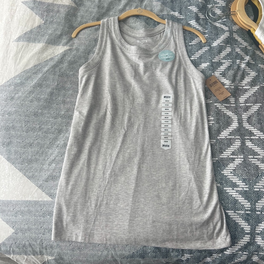 Heather Gray Racerback Tank with Shelf-bra
